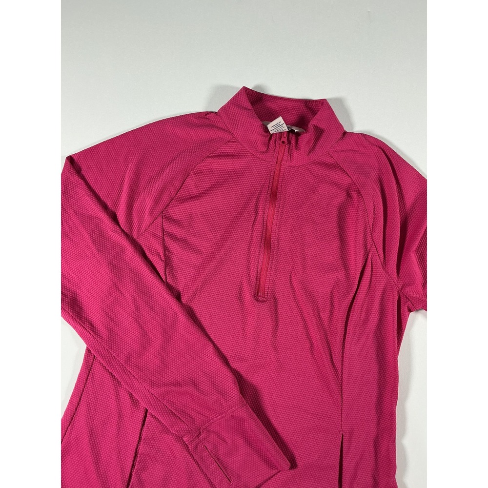Tommy Bahama Women's Honeycomb 1/4 Zip Pullover Thumbholes Pink Size L